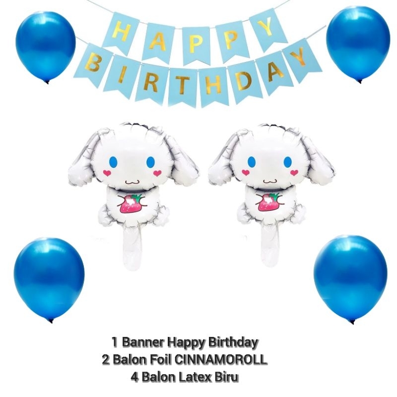 CINNAMOROLL Paket perlengkapan dekorasi pesta ulang tahun CINNAMOROLL perlengkapan pesta ultah anak 