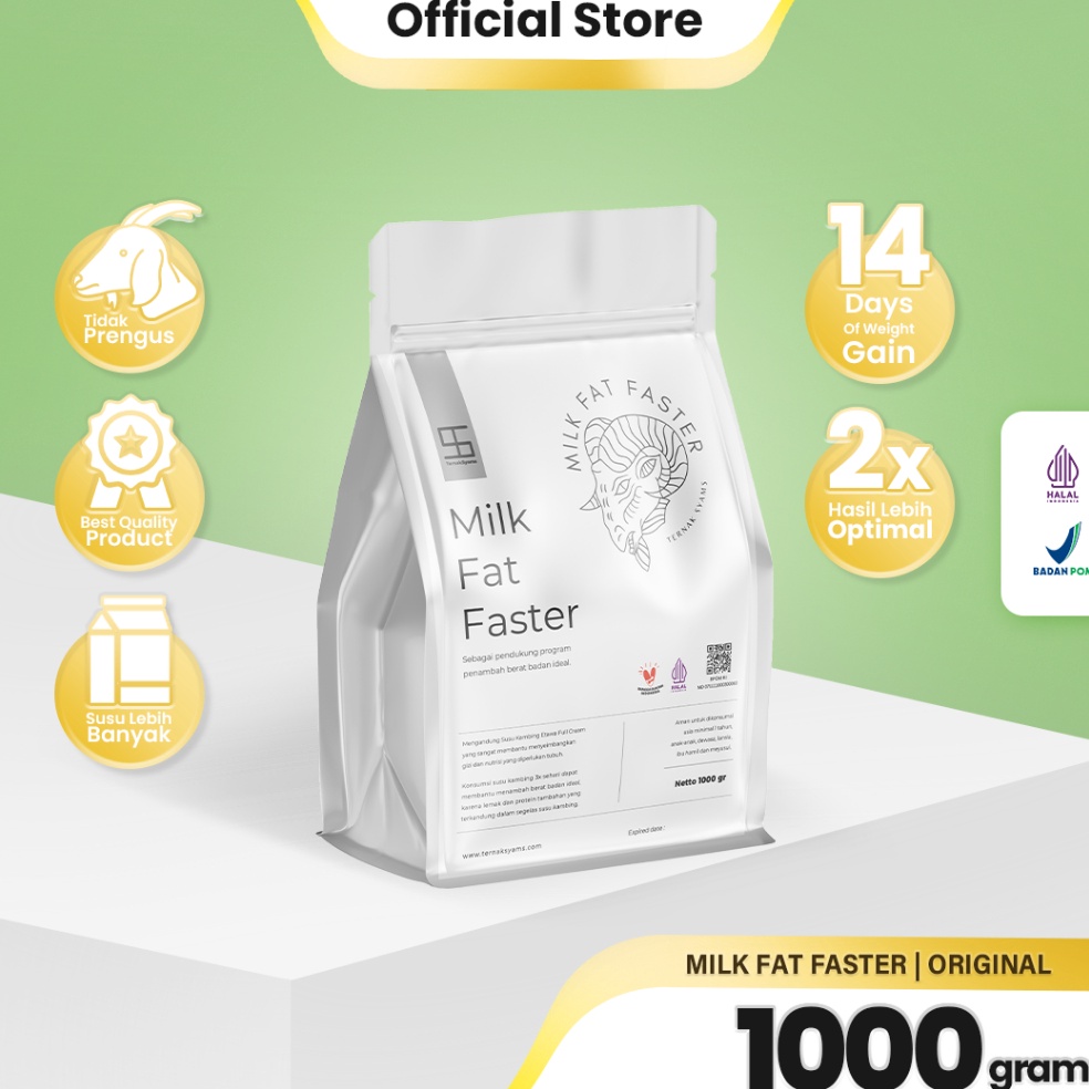 

PROMO ALE Ternak Syams Premium Susu Penggemuk Penambah Kenaikan Berat Badan Ideal Varian Kambing Etawa Full Cream 1 gram 1 Kg Milk Fat Faster Organik Suplemen Vitamin Makanan minuman Obat Kapsul Aman Asli Original BPOM HALAL LPPOM wei