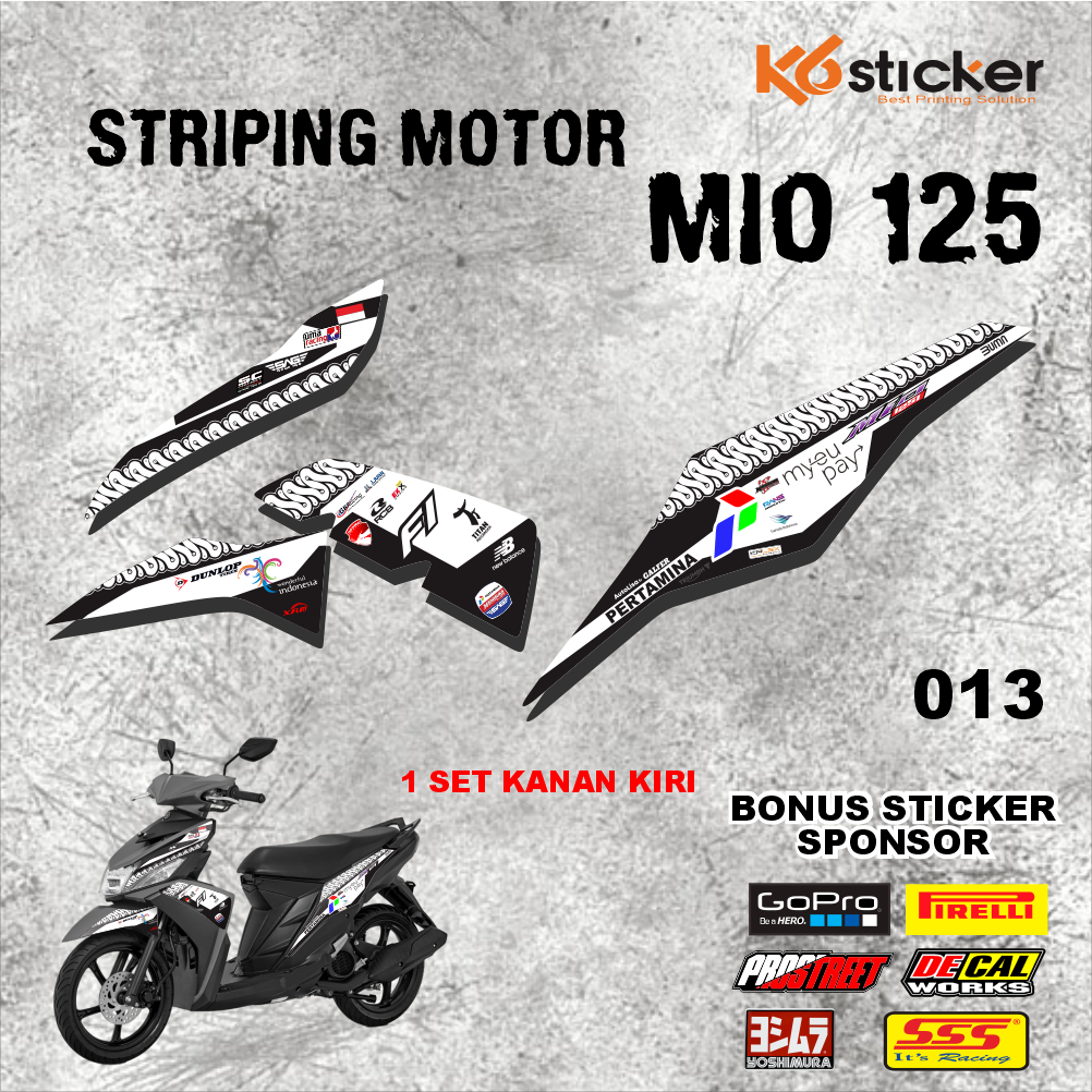 Stiker Mio M3/Z Decal Striping Standar Mio M3/Z Premium Racing Tema mandalika
