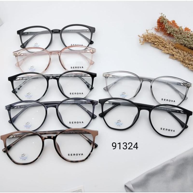 Nnkacamata frame oval plastik pria wanita 91324