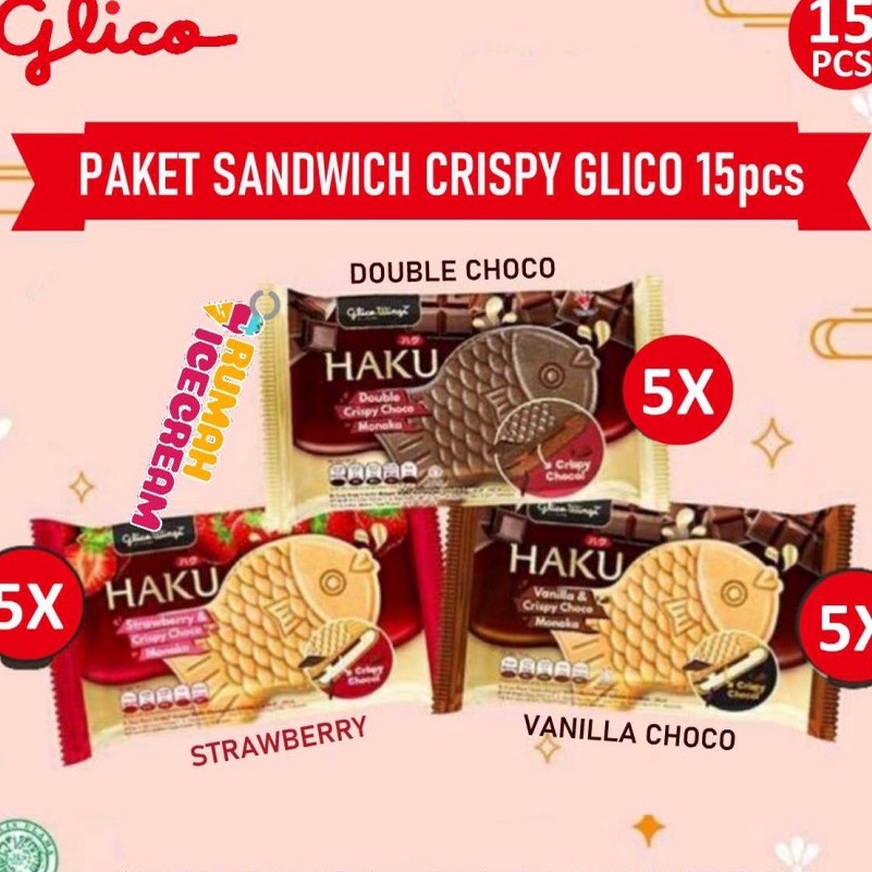 

HVZT316 XC26619 Paket Ice Cream Sandwich Crispy Glico 15pcs