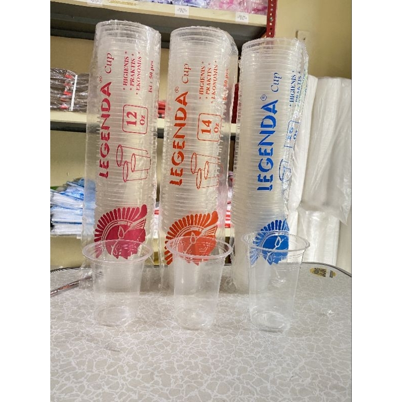 Cup Minuman Plastik 12 Oz 14 Oz 16 Oz Legenda