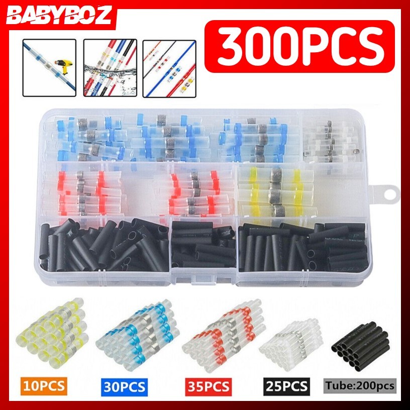 BABYBOZ - MAYITR Selang Bakar Isolasi Sambungan Heat Shrink Waterproof 300 PCS Solder Connector Set,
