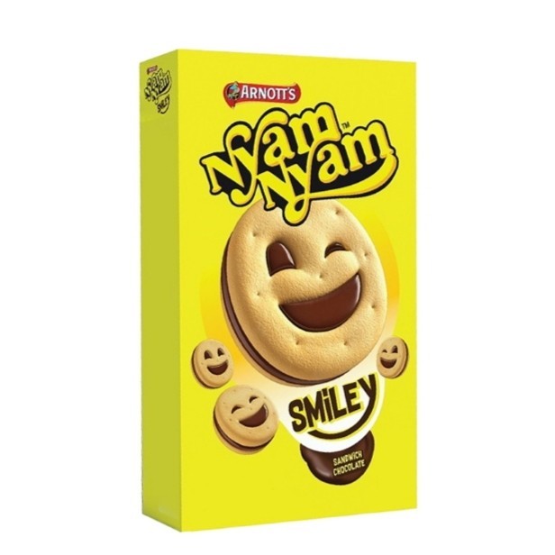 

Nyamnyam smiley biskuit sandwich chocolate 45 gr