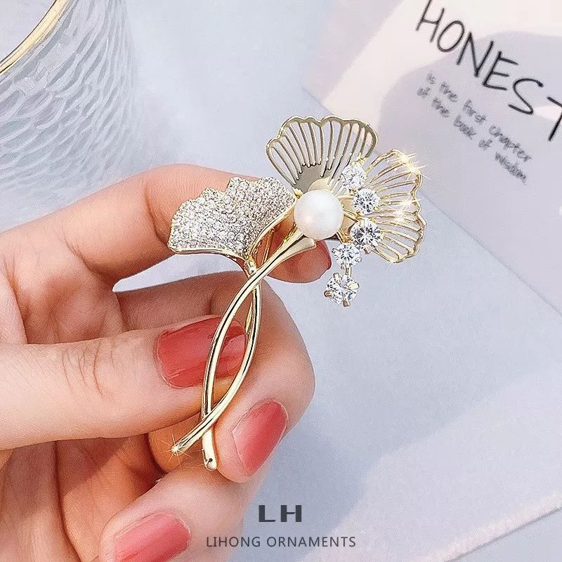 Bros Import Premium Bunga Ginkgo Diamond / Bros Jilbab Import Diamond / Bros Jilbab Cantik Permata /