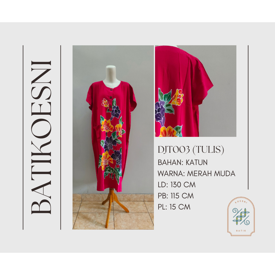 Daster Panjang Batik Katun Motif Bunga Busui Friendly