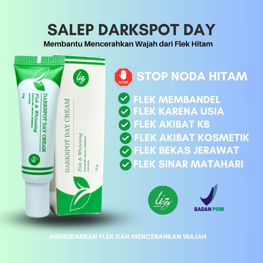 Salep Elzet Skincare Resmi BPOM Darkspot Flek Brightening Salep Whitening Siang Lis Skincare Cream P