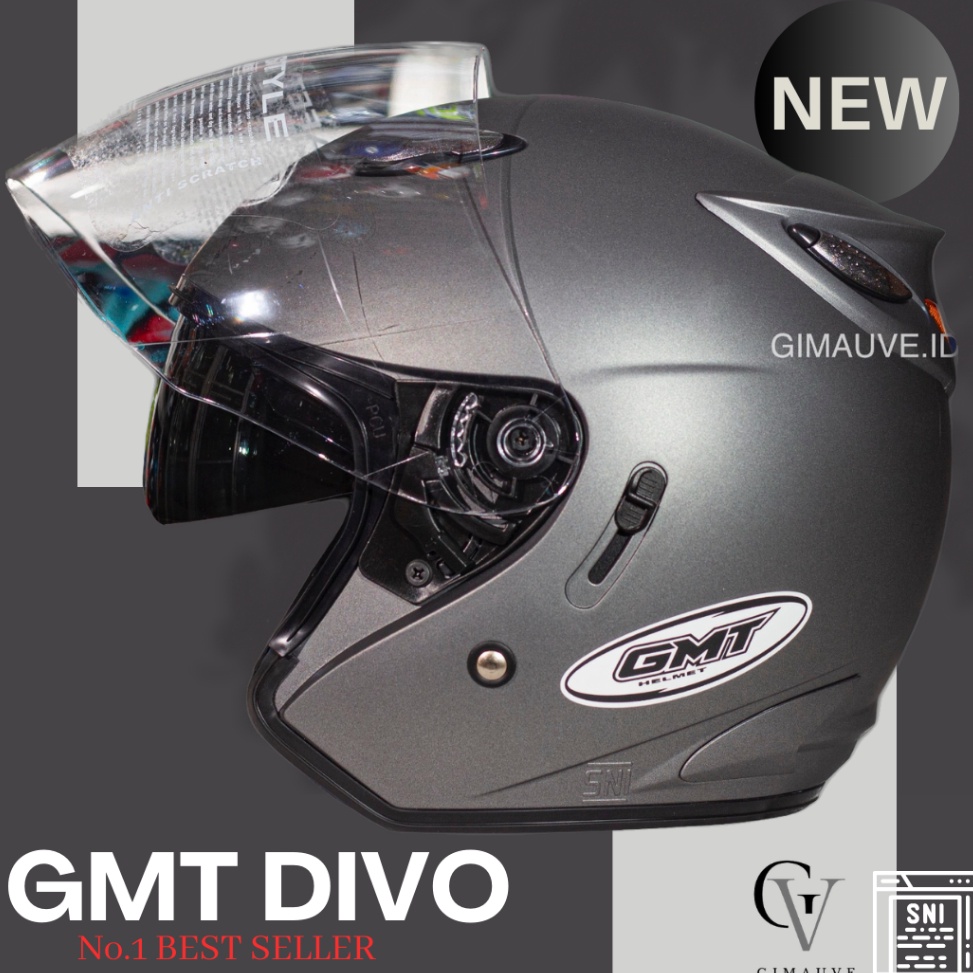 Best un Helm GMT No 1 Helm Half Face GMT Original Double Visor Helm 2 kaca Motor Helem SNI Murah Hel