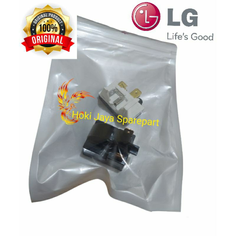 1 Set Relay Pin 2 + Overload Kulkas 2 Pintu LG Original
