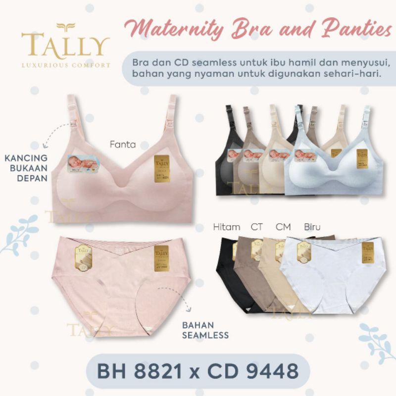 OdiF Shop - Comfort Set Maternity Bra Panty Underwear / Setelan Bra Menyusui Ice Silk Seamless 9448 