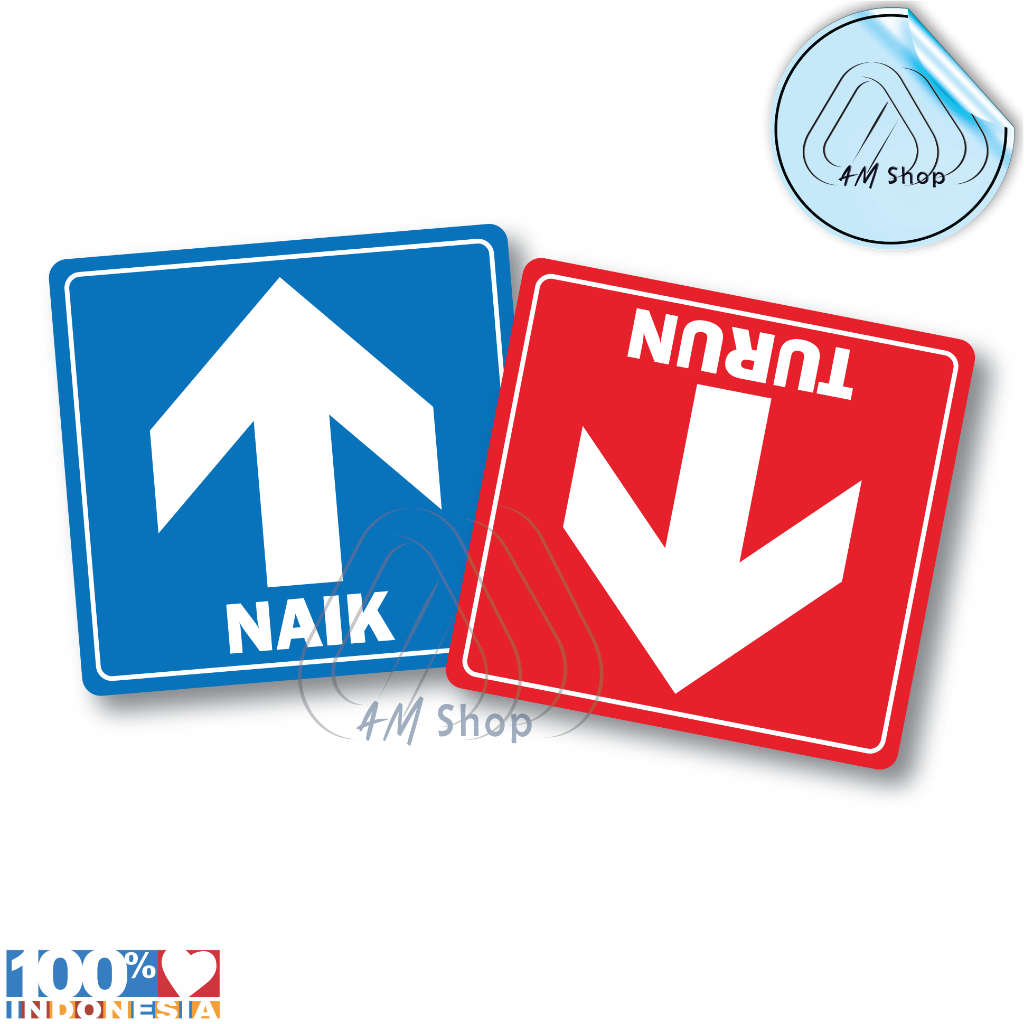 

stiker sign naik(Biru) dan turun(Merah)