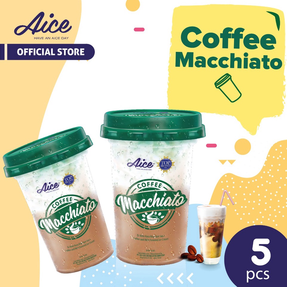 

QYLT5913 STOK SIAP COD Aice Ice Cream Coffee Macchiato Cup Es Krim 17g Isi 5 Pcs