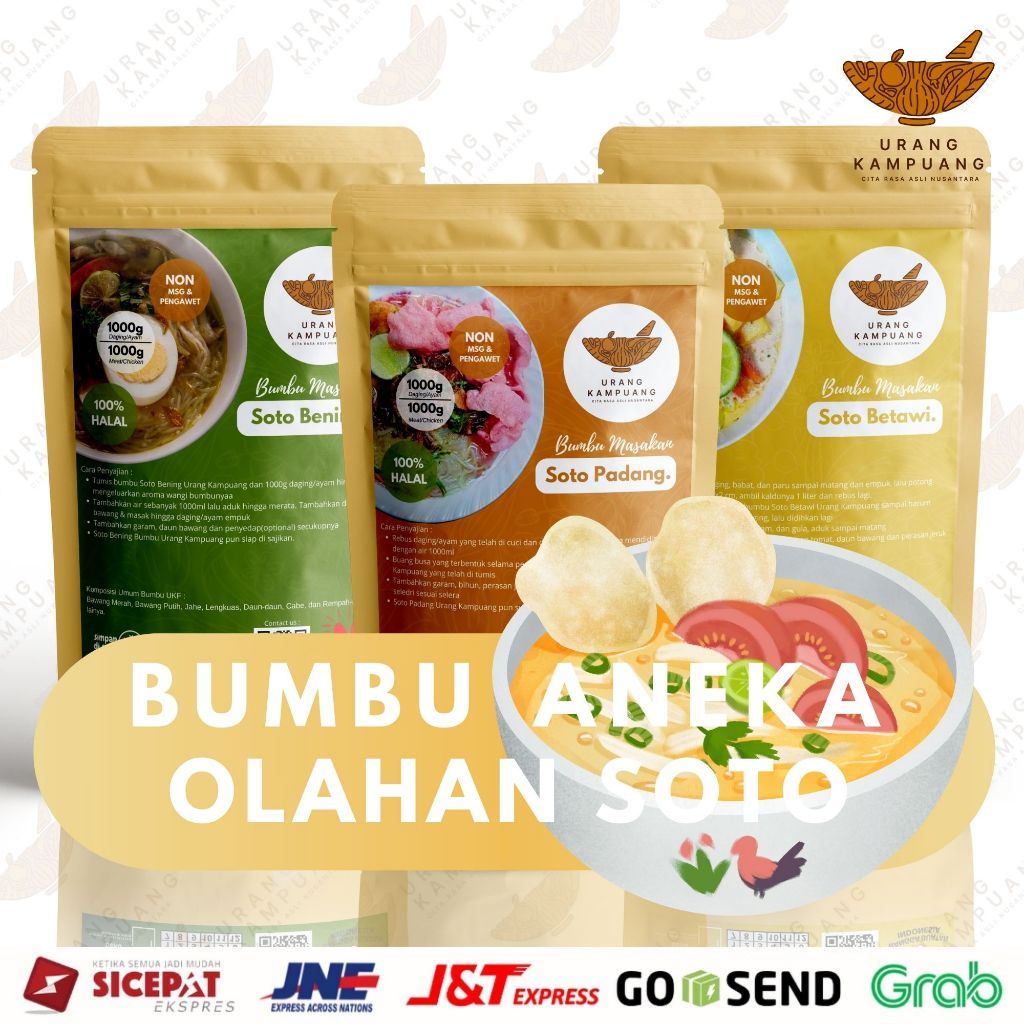 

Bumbu Aneka Olahan Soto Non MSG & Pengawet Urang Kampuang Food