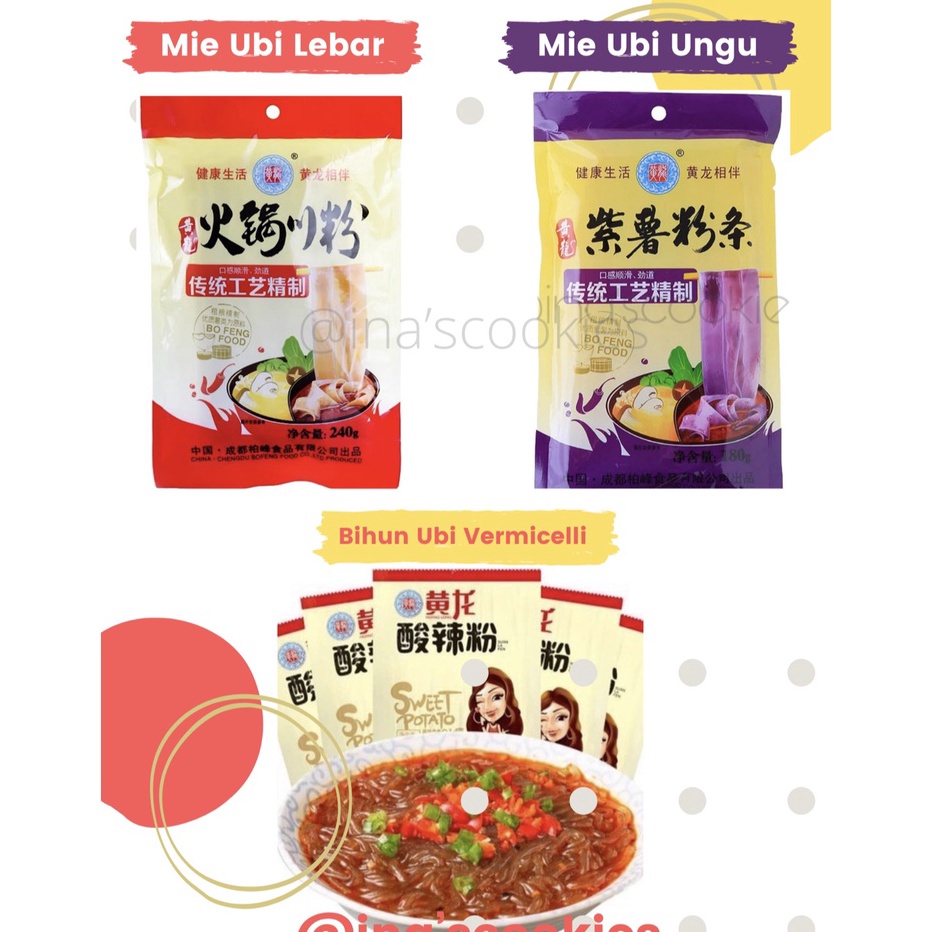 

JZHC5816 ORIGINAL Mie Ubi Lebar Mie Ubi Ungu Bihun Ubi Huang Long Sweet Potato Chinese Glass Noodle