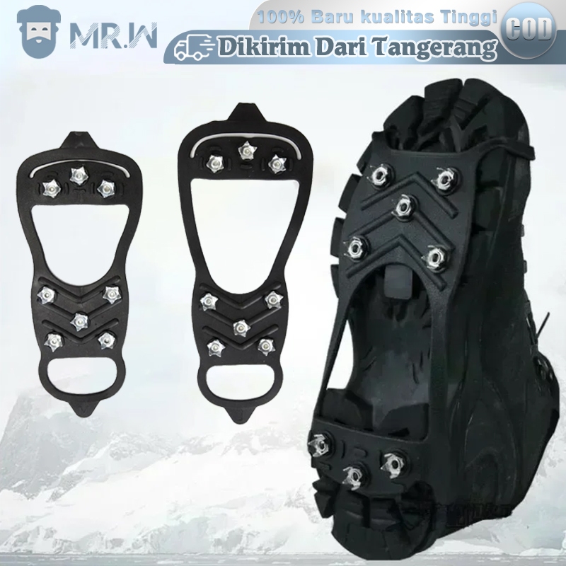 2pcs Alas Sepatu Mendaki Alas Sepatu Paku Anti Slip 8 Gigi Alas Sepatu Salju Untuk Berjalan Di Salju