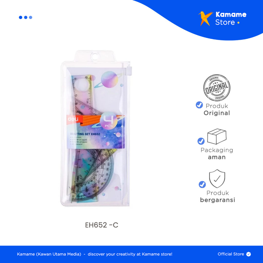 

Deli Ruler Set - Drafting Penggaris Set Warna Gradasi H652 - Kamame