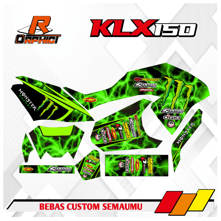 STIKER DECAL MOTOR custom KLX KTM CRF TRABAS MOTORCROSS dll