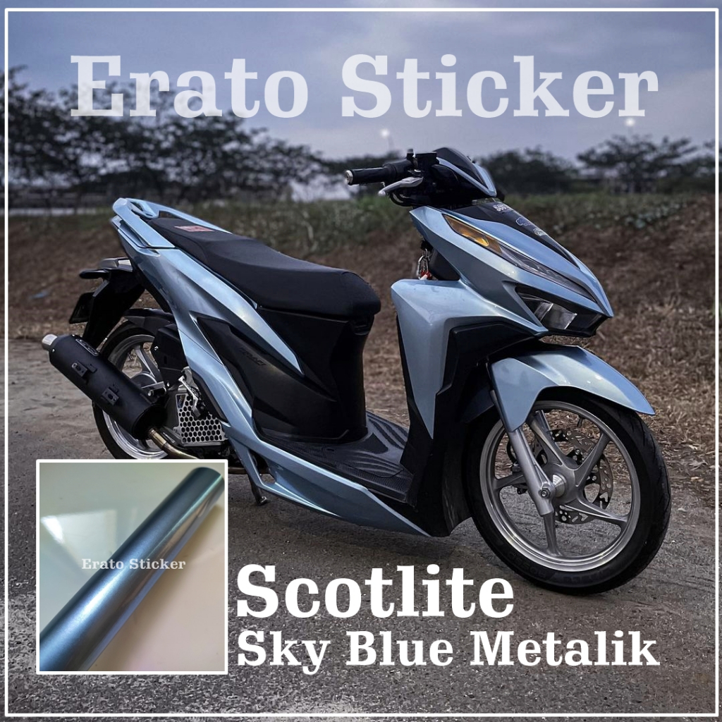 Scotlite stiker motor Sky blue metalik candy skotlet sky blue skotlet motor sky blue scotlite sky bl