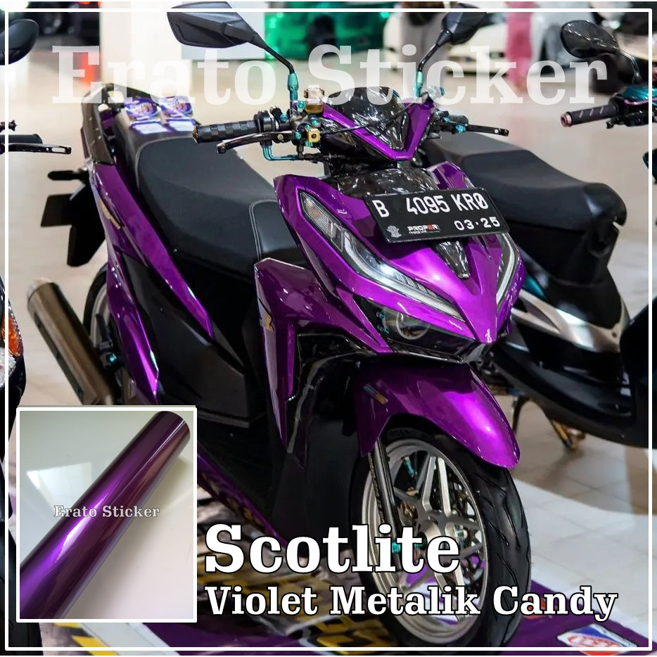 Scotlite stiker motor violet metalik candy skotlet ungu metalik skotlet ungu candy scotlite violet c