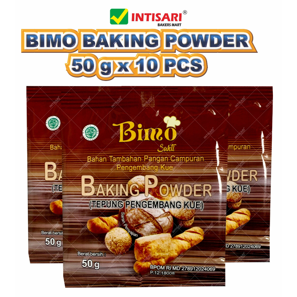 

[ISI 10 PCS x 50 G] BIMO BAKING POWDER