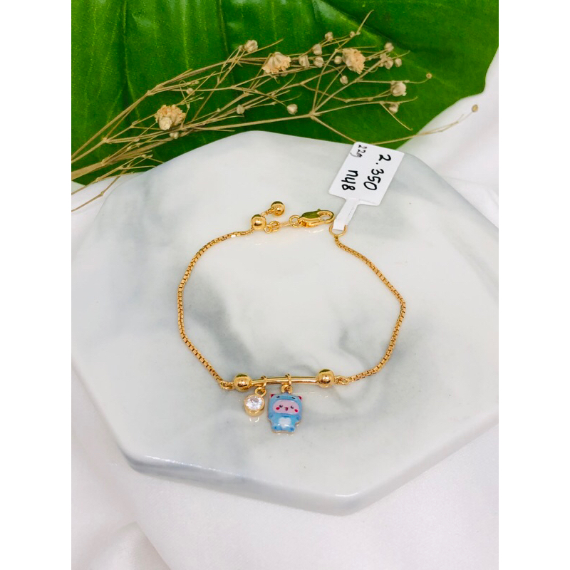 gelang anak alta model serut boneka cat emas muda