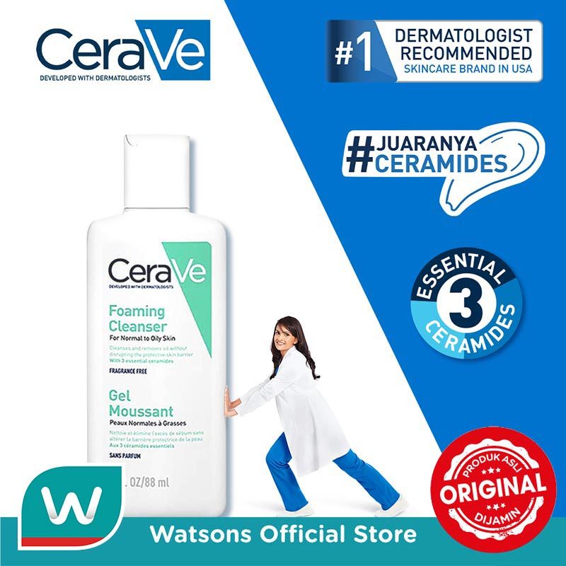 "Cerave Foaming Cleanser – Gentle  Face Wash with Ceramide for Oily Skin  [Pembersih Wajah Untuk Unt