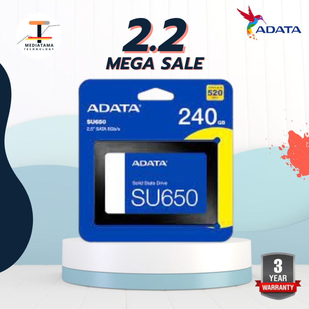 PAKET SSD DAN CADDY ADATA SU650 120GB - 240GB - 480GB Ultimate 2.5 Sata III