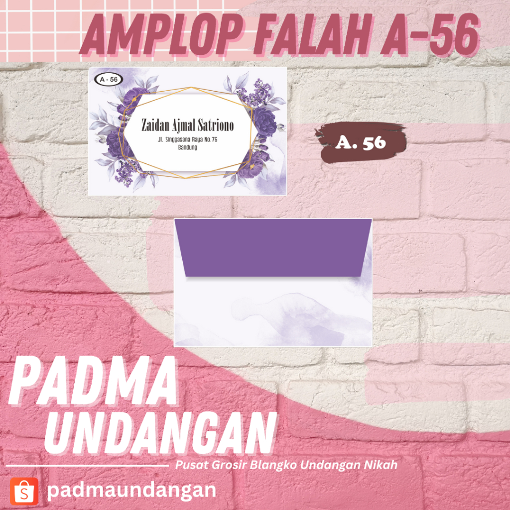 

Amplop Falah A-56 | Pusat Grosir Blangko | PadmaUndangan