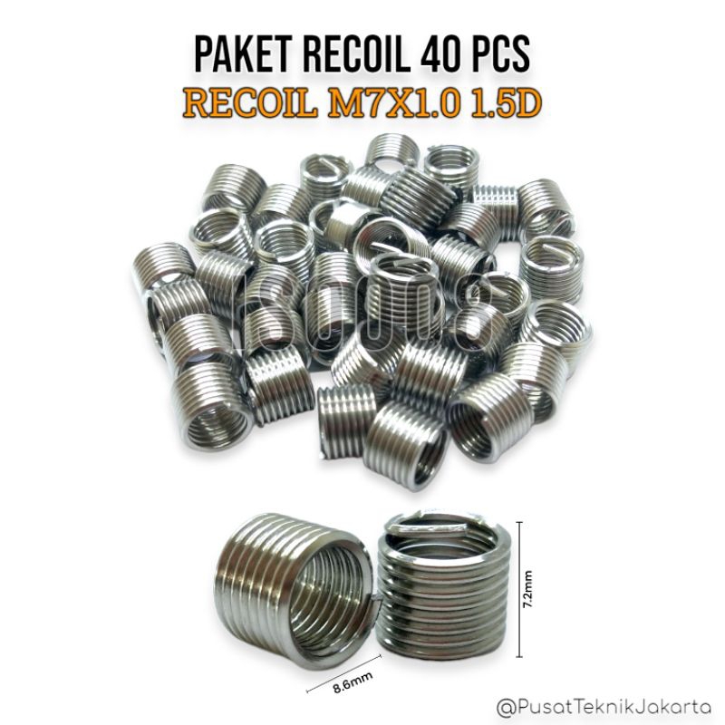 Paket 40pcs recoil m7x1.0 1.5D recoil baut kunci 11 recoil baut 11 recoil drat 11