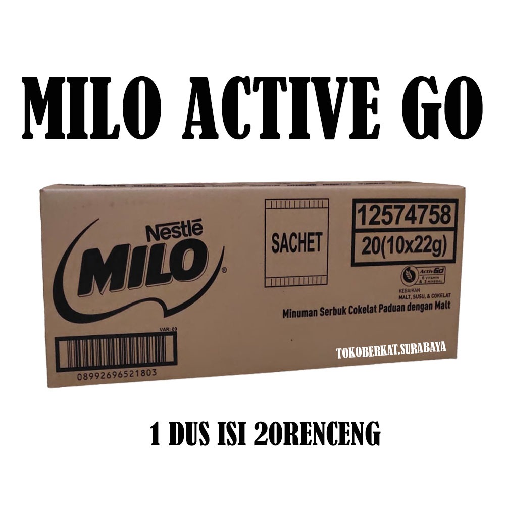 

MILO ACTIVE GO DUS ISI 20RENCENG