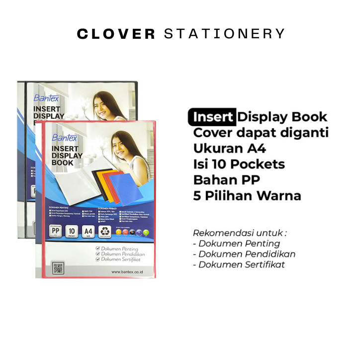 

Bantex Insert Display Book PP A4 10 Pockets #3140I