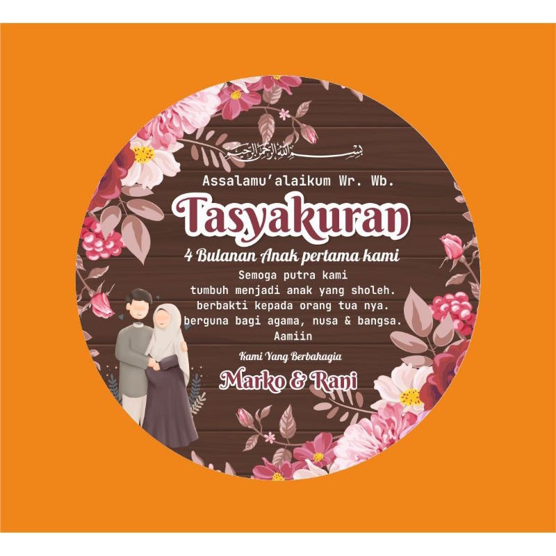 

STIKER TASYAKURAN KEHAMILAN 4 BULANAN / 7 BULANAN