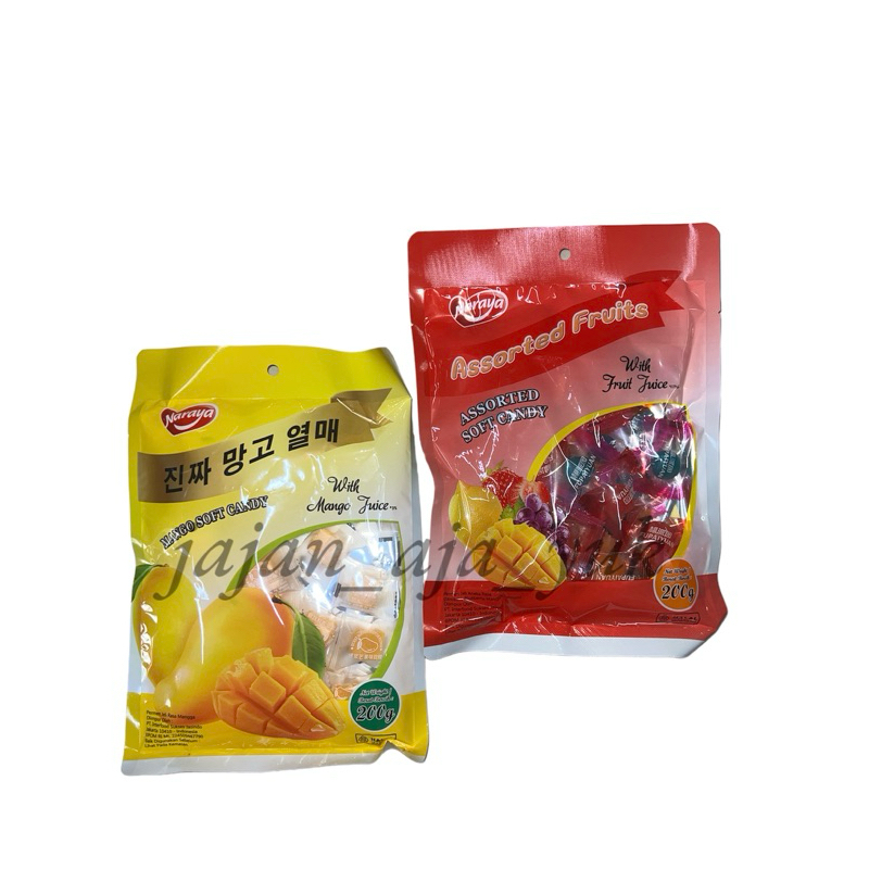 

narata soft candy mangga 200g naraya soft candy assorted 200g permen jeli rasa buah