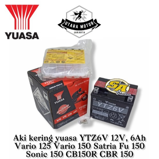 YUASA Aki Kering Motor MF YTZ6V 12V 5.3Ah Honda Vario Beat Yamaha Nmax