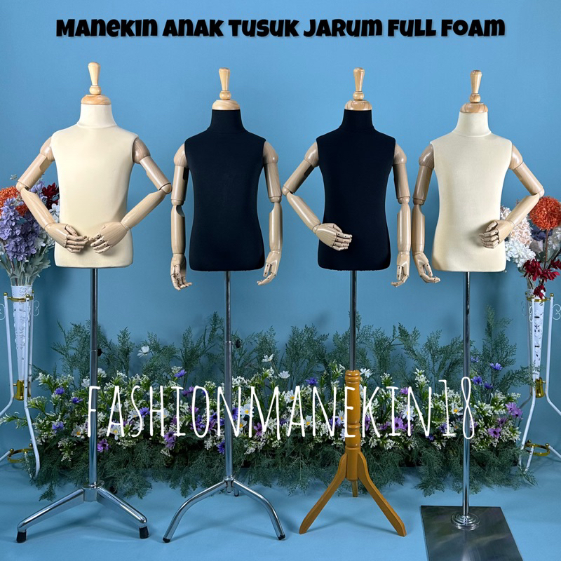 MANEKIN TUSUK JARUM ANAK DENGAN TANGAN FLEXIBLE - PATUNG UNTUK MEMBUAT BAJU / MENJAHIT - PATUNG ANAK
