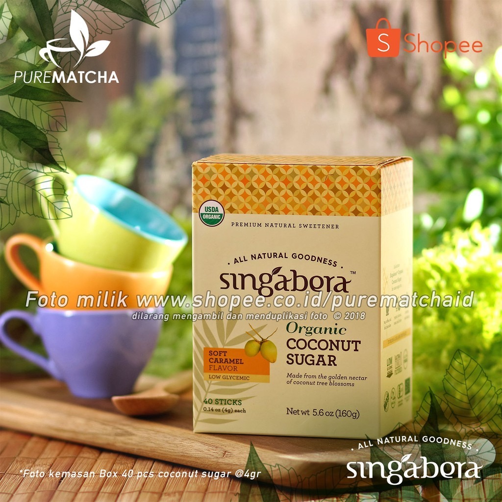 

Singabera - Organic Coconut Sugar Box isi 40pcs Gula Kelapa Organik Gula Merah Singabera Gula Premium