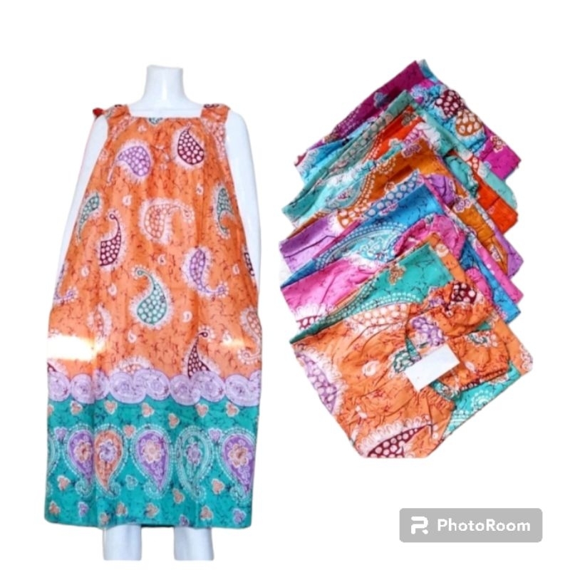 daster jogja yukensi pendek tali kerut jumbo / daster jumbo tanpa lengan LD 120 cm / daster bontang 