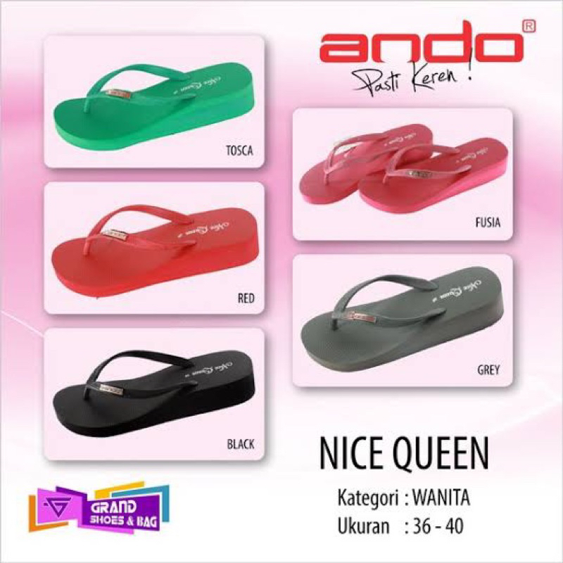 sandal ando hak tinggi nice queen per iket