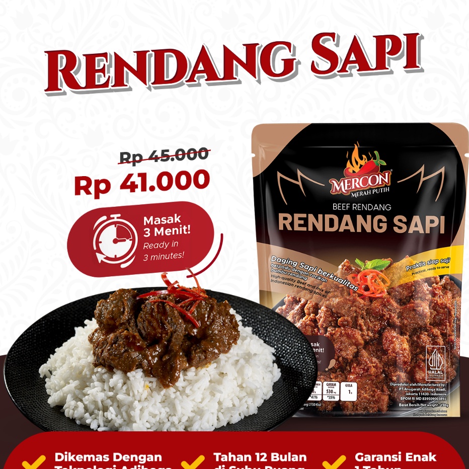 

TERBARU Mercon Merah Putih Satuan Limited Edition Rendang Sapi