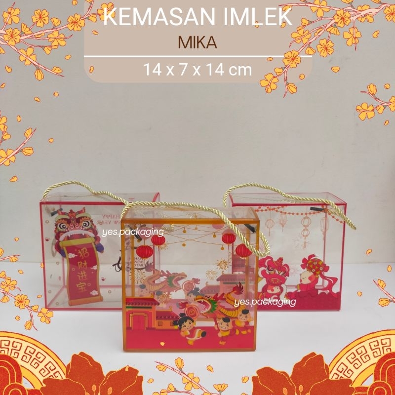 

[14x7x14cm] MIKA TALI Box Kotak Kemasan Imlek Sincia Chinese New Year Box Snack Cookies Hampers Puding Cup