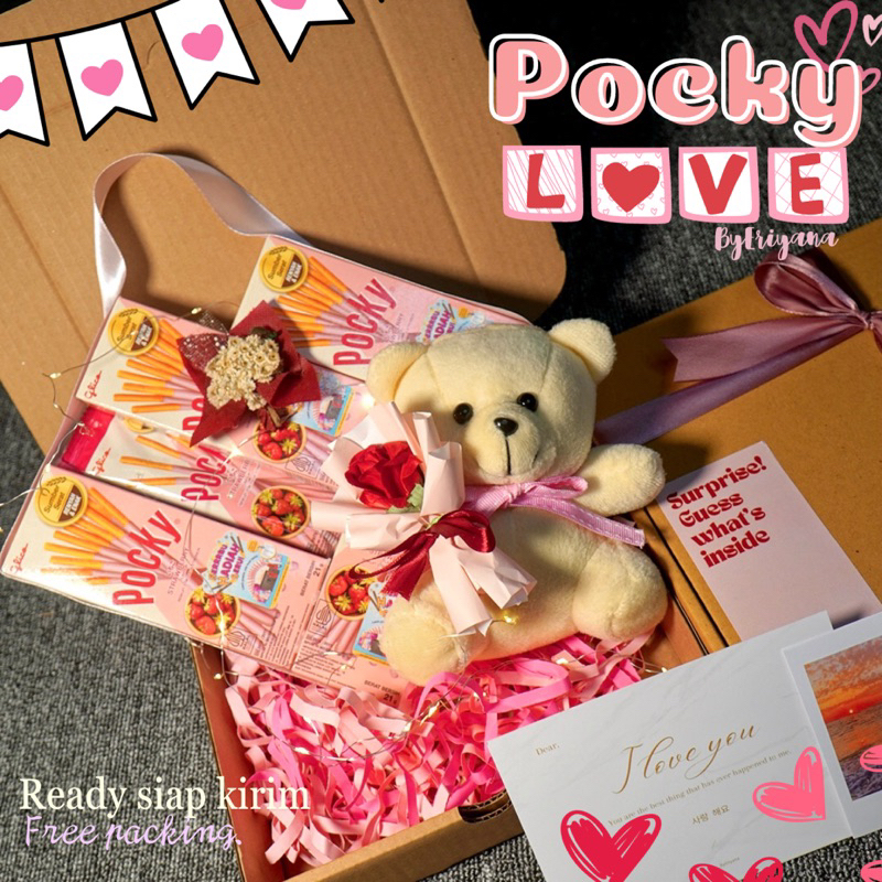 Pocky Love Hampers Snack Box Kado Ulang Tahun Pacar Kado Valentine Gift Box Hampers Coklat Premium H