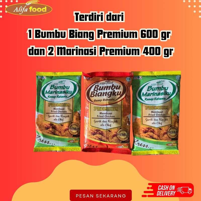 Alifa Food tepung bumbu premium biang 600 gr  dan 2 marinasi 400 gr