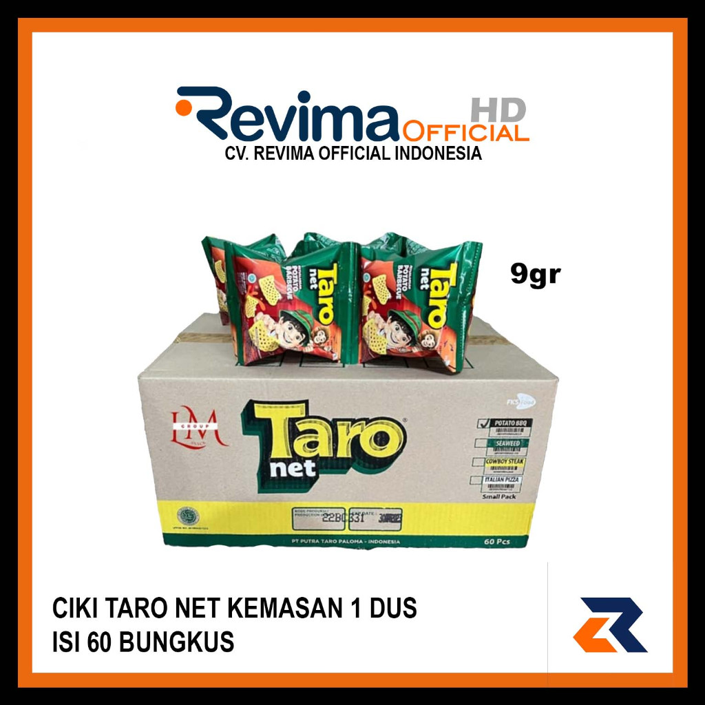 Snack TARO NET 9gr,  kemasan 1 Dus isi 60 Bungkus