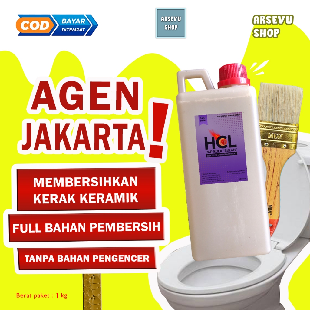 HCL TULEN - 1L - Pembersih Kerak Kamar Mandi - Keramik Kamar Mandi - Pembersih Kerak Keramik -Jakart