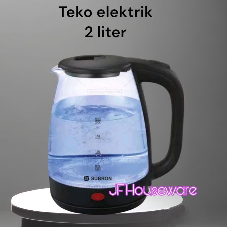 RW Teko listrik  kettel elektrik kaca 2 liter  pemasak air elektrik
