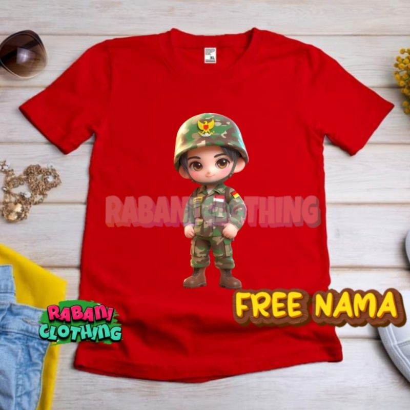 baju anak animasi tentara kaos anak