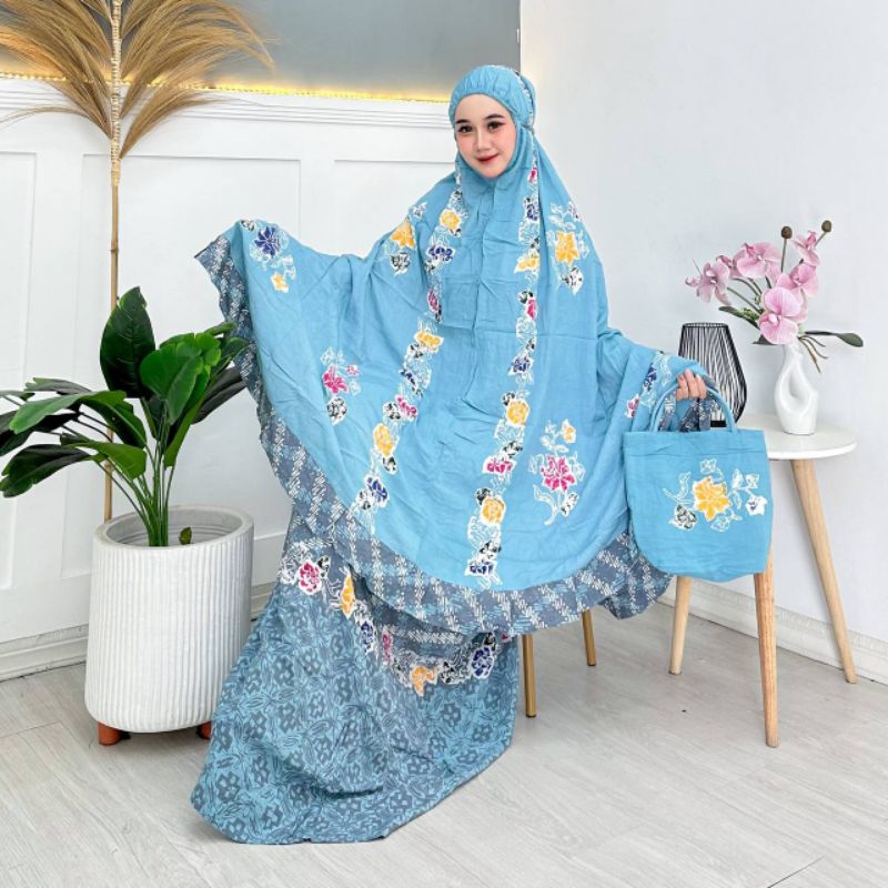 MUKENA BATIK CAP COLET PEKALONGAN//TELEKUNG BATIK DEWASA REMAJA//MUKENA SETELAN ROK BATIK//MUKENA JU