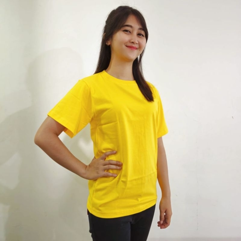 KAOS KUNING | KAOS POLOS LENGAN PENDEK & PANJANG | KAOS COTTON COMBED 24'S KNITTO | KAOS UNISEX