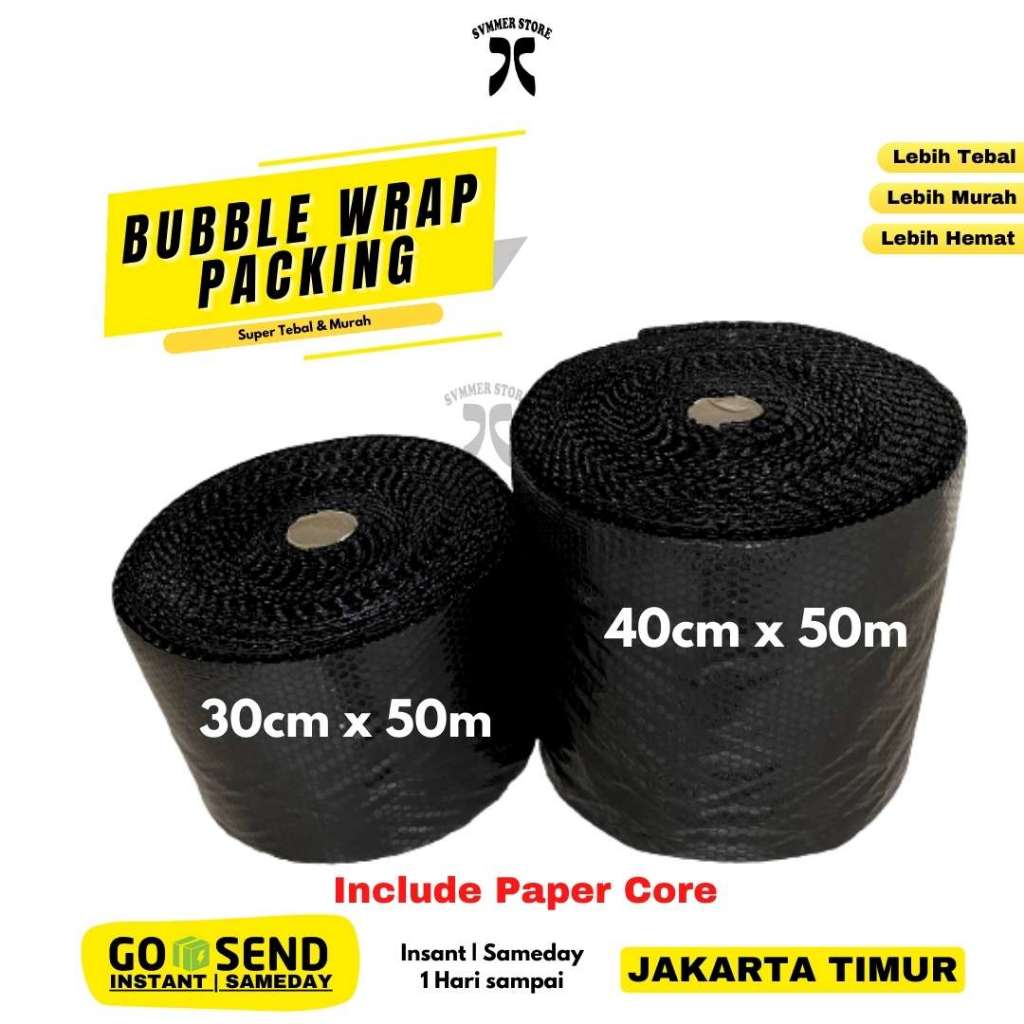 

Bubble Wrap Packing 30x50m 30cm x 50meter Hitam Bening Plastik