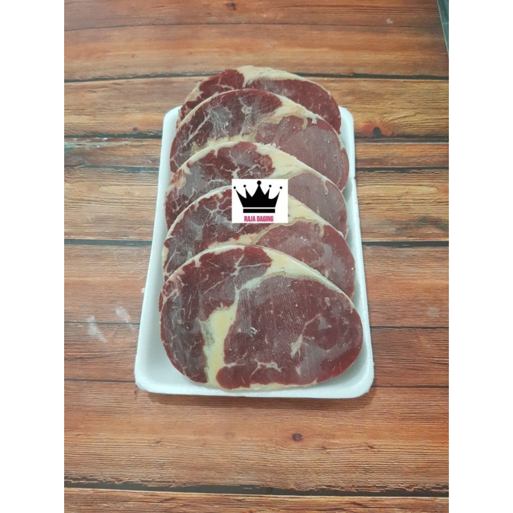 

Daging Sapi Import AUS RIBEYE / CUBEROLL Beef Steak GRADE A @ 200gr